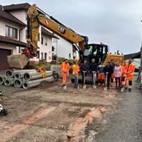 Spatenstich Straßenvollausbau In den Vierteln
